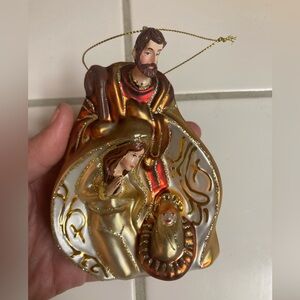 Sale! Glass nativity ornament